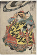 Les courtisanes Hanamurasaki et Koshikibu from the Tamaya house strolling in the rain - Utagawa Kunisada Toyokuni III — artwork view