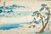 De dichter Hitomaro aan de oever van de baai van Akashi - Utagawa Kunisada Toyokuni III — weergave van het kunstwerk