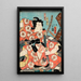 Toneri Umemaru and Toneri Sakuramaru from the piece Sugawara Denj Tenarai Kagami - Utagawa Kunisada Toyokuni III — framed artwork on a wall