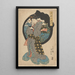 Woman applying makeup - Utagawa Kunisada Toyokuni III — framed artwork on a wall