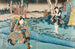 Sawamura Chjr V en Hayano Kanpei en Ichikawa Kuz II en Ono Sadakur in de scène vijf van het schilderij Kanadehon Chshingura - Utagawa Kuniyoshi — weergave van het kunstwerk