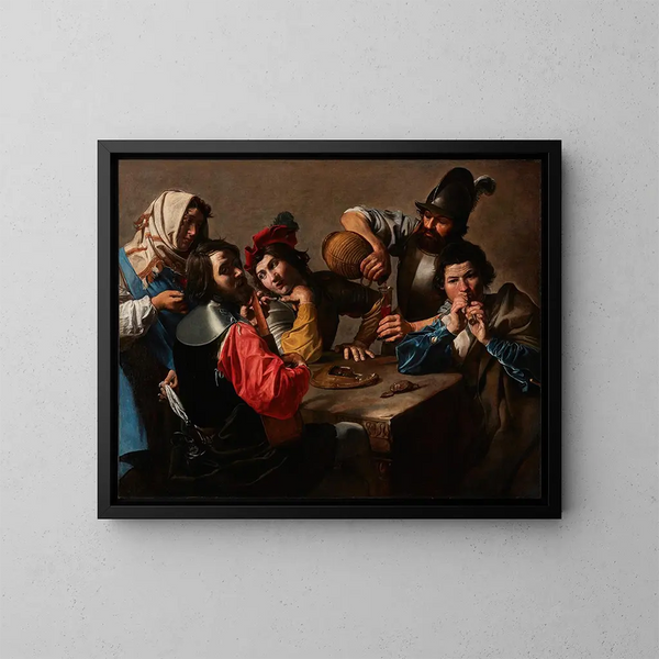 The Concert - Valentin de Boulogne — framed artwork on a wall