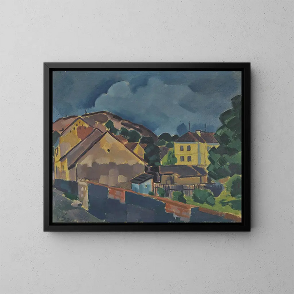 Houses - Václav Špála — framed artwork on a wall
