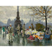 Reproductie van het schilderij Vendeuses de fleurs au pont de la reine Louise à Copenhague - Paul Fischer