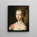 portret van een elegante dame met een anjer - Venetiaanse school — ingelijst kunstwerk aan de muur