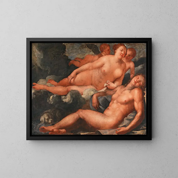 Diane et Endymion - Venetian School — framed artwork on a wall