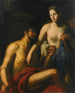 Hercule en Omphale - Venetiaanse school — weergave van het kunstwerk