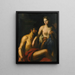 Hercule en Omphale - Venetiaanse school — ingelijst kunstwerk aan de muur