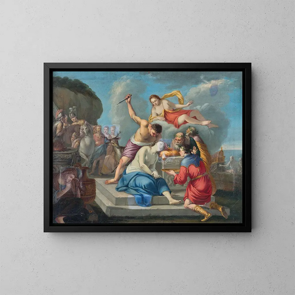 The Sacrifice of Iphigenia - Venetian School — framed artwork on a wall