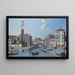 Venice painting, the entrance of the Grand Canal at S. Geremia - Venetian School — framed artwork on a wall