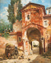 Poort van de stad in een landschap van het zuiden - Veronika Maria Herwegen Manini — weergave van het kunstwerk