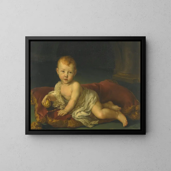 Portrait of Isabelle of Bourbon, Infanta of Spain, 1821-1897, baby - Vicente López Portaña — framed artwork on a wall