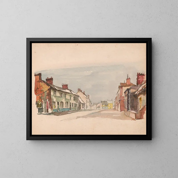 Rue à Beauvais, dimanche froid - Victor Alfred Lundy — framed artwork on a wall
