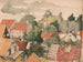 Uitzicht op Visby vanaf Norder Klint met de ruïnes van Sint-Nicolaas - Victor Alfred Lundy — weergave van het kunstwerk