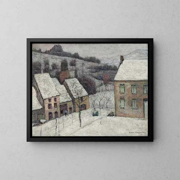Murol sous la neige - Victor Charreton — framed artwork on a wall