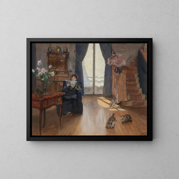 Morning Light Painting - Victor Gabriel Gilbert — framed artwork on a wall