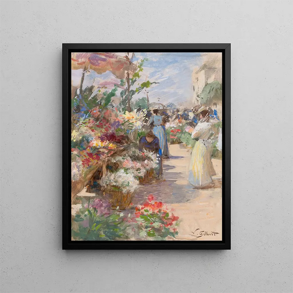 Victor Gabriel Gilbert - The Flower Market.webp