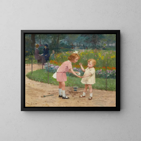 Les jardins du Luxembourg - Victor Gabriel Gilbert — framed artwork on a wall