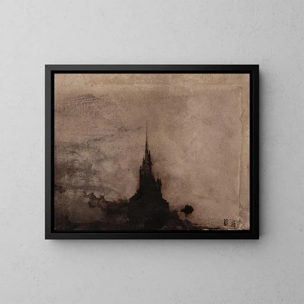 Bell Tower in backlight - Victor Hugo — framed artwork on a wall