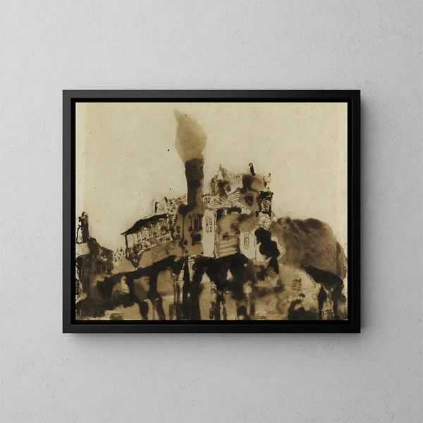 The City with Balconies - Victor Hugo — framed artwork on a wall