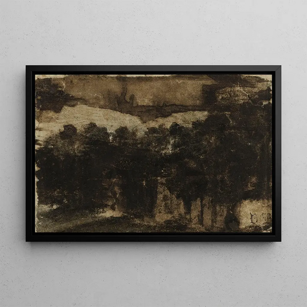 Bosgordijn aan de waterkant - Victor Hugo — ingelijst kunstwerk aan de muur