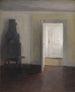 Binnen: Een oude kachel - Vilhelm Hammershøi — weergave van het kunstwerk