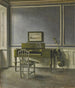 Binnenkant van de muziekkamer: Strandgade 30 - Vilhelm Hammershøi — weergave van het kunstwerk