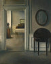 Binnen schilderij met een spiegel - Vilhelm Hammershøi — weergave van het kunstwerk