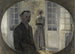 Binnenkant met de kunstenaar en zijn vrouw - Vilhelm Hammershøi — weergave van het kunstwerk