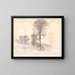 Landschap met verspreide bomen bij Ryet nabij Farum - Vilhelm Hammershøi — ingelijst kunstwerk aan de muur