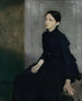portret van een jonge vrouw: De zus van de kunstenaar Anna Hammershøi - Vilhelm Hammershøi — weergave van het kunstwerk