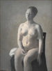Vrouw zittend naakt - Vilhelm Hammershøi — weergave van het kunstwerk