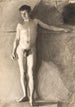 Manneken model schilderij - Vilhelm Hammershøi — weergave van het kunstwerk