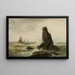 Maritiem landschap met zeilboten - Vilhelm Melbye — ingelijst kunstwerk aan de muur