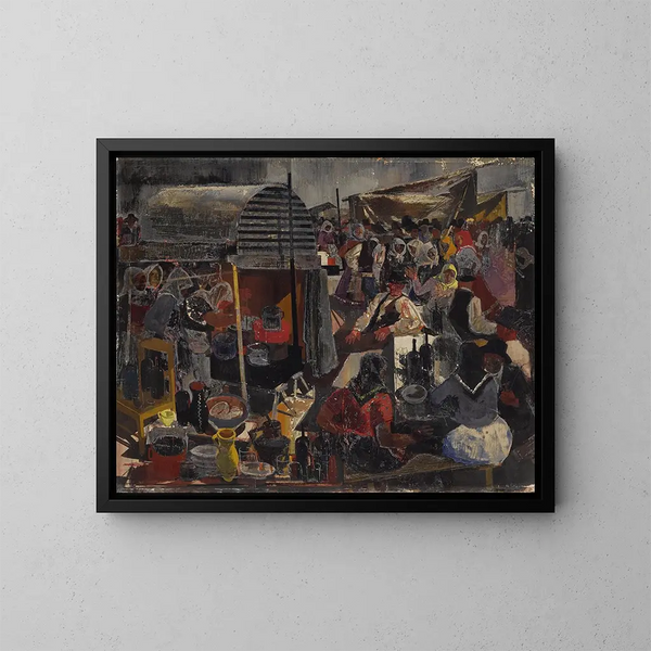 the market - Vilmos Aba-Novák — framed artwork on a wall