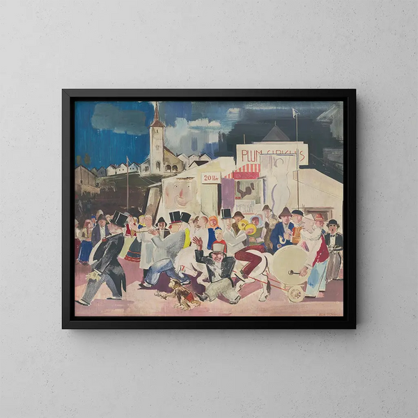 Circus - Vilmos Aba-Novák — framed artwork on a wall