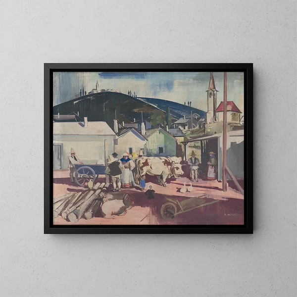 Mexican countryside painting - Vilmos Aba-Novák — framed artwork on a wall