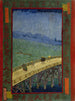 Pont onder de regen na Hiroshige - Vincent van Gogh — weergave van het kunstwerk