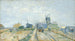 Moulins en moestuinieren in Montmartre - Vincent van Gogh — weergave van het kunstwerk