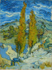 Twee populieren in de Alpilles bij Saint-Rémy - Vincent van Gogh — weergave van het kunstwerk