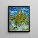 Twee populieren in de Alpilles bij Saint-Rémy - Vincent van Gogh — ingelijst kunstwerk aan de muur