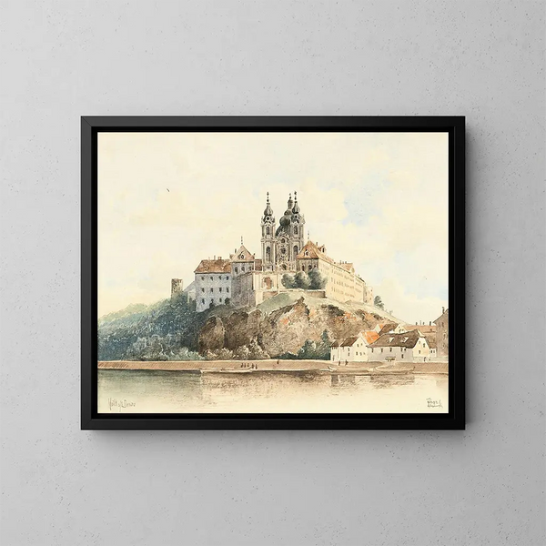 Abdij van Melk aan de Donau - Vincenz Hawlicek — ingelijst kunstwerk aan de muur