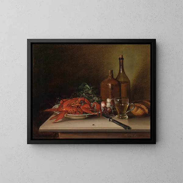 Nature morte avec langoustes - Vinzenz Kreuzer — framed artwork on a wall