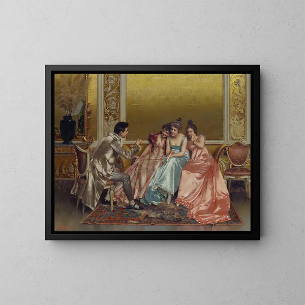 Een gevangene publiek - Vittorio Reggianini — ingelijst kunstwerk aan de muur