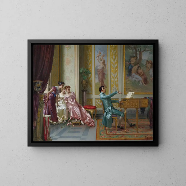 De favoriete romance - Vittorio Reggianini — ingelijst kunstwerk aan de muur