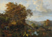 Een landschap met een waterval en honden - Vladimir Osipovich Sherwood — weergave van het kunstwerk