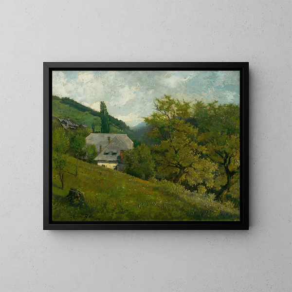Landscape near Kremnica - Vojtech Angyal — framed artwork on a wall