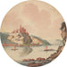 Vue van het kasteel Rheinfels aan de Rijn - Jan van Call — gepresenteerd in een interieur