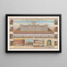 Elevatie mooi en nauwkeurig van de tempel van Salomo - W.W. Holland — ingelijst kunstwerk aan de muur