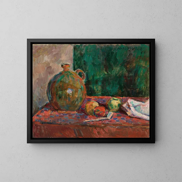 Still life red and green - Wacław Wśowicz — framed artwork on a wall